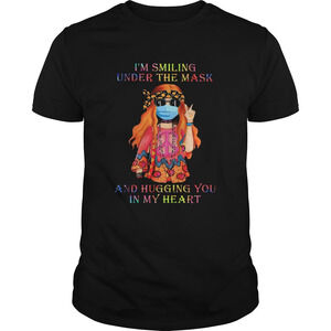 Girl Hippie Face Mask Im Smiling Under The Mask Shirt